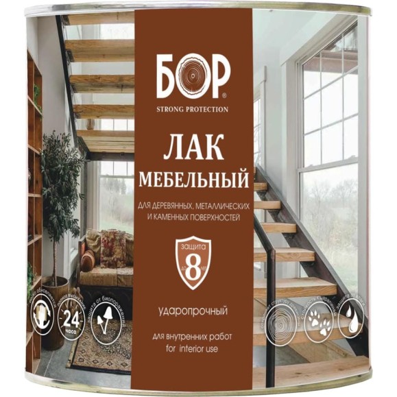 Лак для мебели Бор ПФ-283, глянцевый, 2,4 кг 4690417011438 Лак для мебели Бор ПФ-283, глянцевый, 2,4 кг 4690417011438
