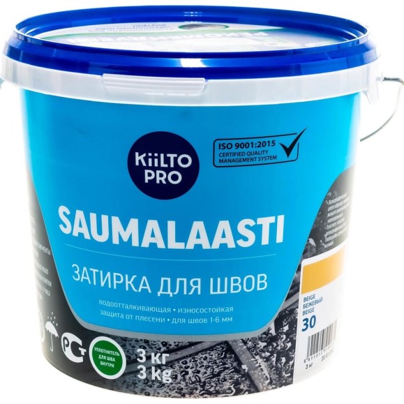 Затирка KIILTO Saumalaasti 30 3 кг, бежевый T3519.003 Затирка KIILTO Saumalaasti 30 3 кг, бежевый T3519.003