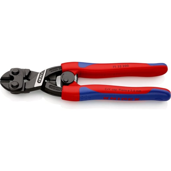 Болторез Knipex, CoBolt, компактный, с пружиной, 200 мм, черный, 2К ручки, KN-7132200SB Болторез Knipex, CoBolt, компактный, с пружиной, 200 мм, черный, 2К ручки, KN-7132200SB