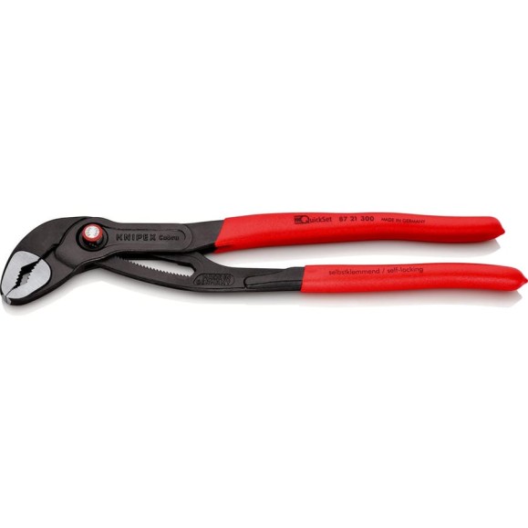Переставные клещи Knipex Cobra QuickSet, 70 мм (2 3/4"), 300 мм, серые, 1К ручки, KN-8721300SB Переставные клещи Knipex Cobra QuickSet, 70 мм (2 3/4"), 300 мм, серые, 1К ручки, KN-8721300SB