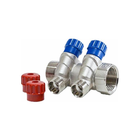 Коллектор с вентилем Valtec 2 выхода 3/4х 1/2 НР, никель VTc.560.N.0502 74965 Коллектор с вентилем Valtec 2 выхода 3/4х 1/2 НР, никель VTc.560.N.0502 74965