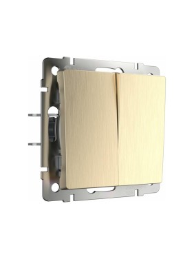 Выключатель WERKEL W1122010 двухклавишный проходной шампань рифленый a051420 Выключатель WERKEL W1122010 двухклавишный проходной шампань рифленый a051420