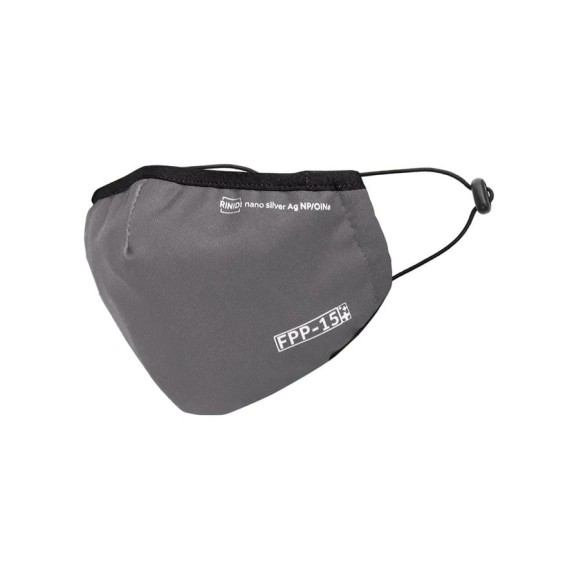 Полумаска RINIDI Silver Nano Royal Grey Silver, 4-х слойная FPP-15 Nano-grey