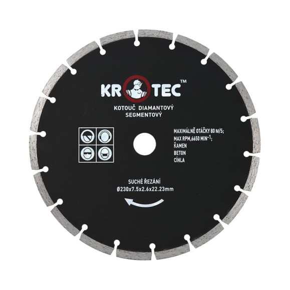 Диск алмазный сегментный (230x22.2 мм) KROTEC 5606005 Диск алмазный сегментный (230x22.2 мм) KROTEC 5606005