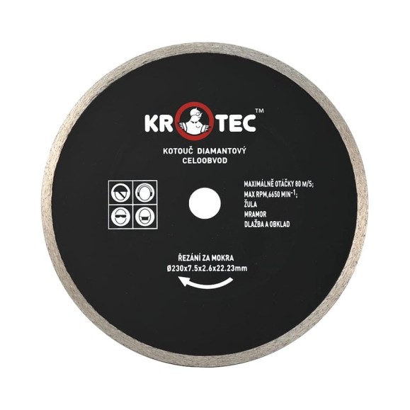 Диск алмазный сплошной (230x22.2 мм) KROTEC 5606010