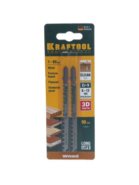 Полотно Kraftool для электролобзика по дереву 90x3 мм чистый рез 2 шт. EU T234X 159506-U Полотно Kraftool для электролобзика по дереву 90x3 мм чистый рез 2 шт. EU T234X 159506-U
