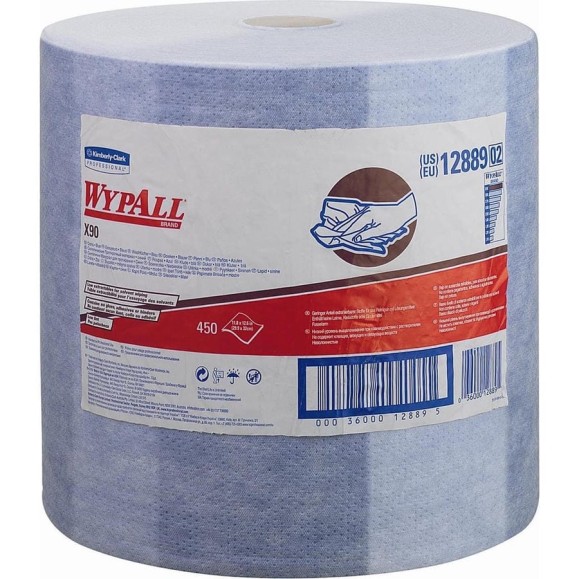 Протирочный материал Kimberly-Clark WypAll X90, большой рулон, синий 12889 Протирочный материал Kimberly-Clark WypAll X90, большой рулон, синий 12889
