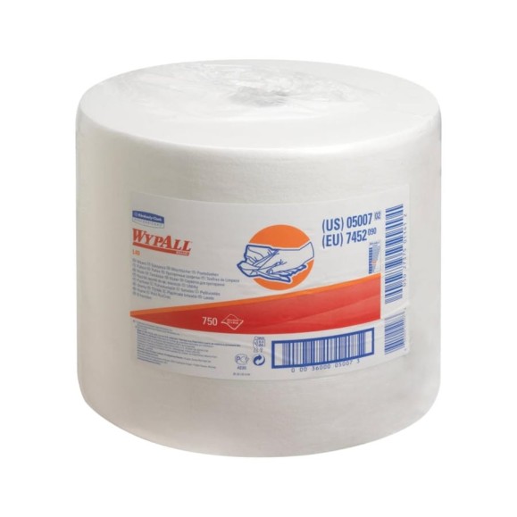 Протирочный материал для удаления жидкости и смазки Kimberly-Clark WypAll L40, рулон Jumbo / Белый 7452 Протирочный материал для удаления жидкости и смазки Kimberly-Clark WypAll L40, рулон Jumbo / Белый 7452