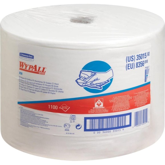Протирочный материал Kimberly-Clark WypAll X50, большой рулон, белый 8356 Протирочный материал Kimberly-Clark WypAll X50, большой рулон, белый 8356