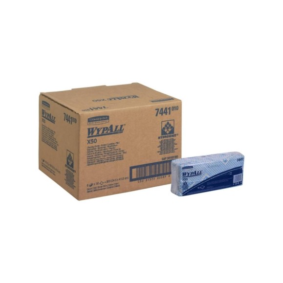 Протирочный материал Kimberly-Clark WypAll X50 сложенные, синий 7441
