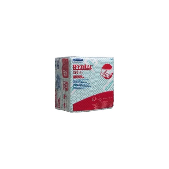 Протирочный материал Kimberly-Clark WypAll X80 Plus сложенные в 1/4, зеленый 19154 Протирочный материал Kimberly-Clark WypAll X80 Plus сложенные в 1/4, зеленый 19154