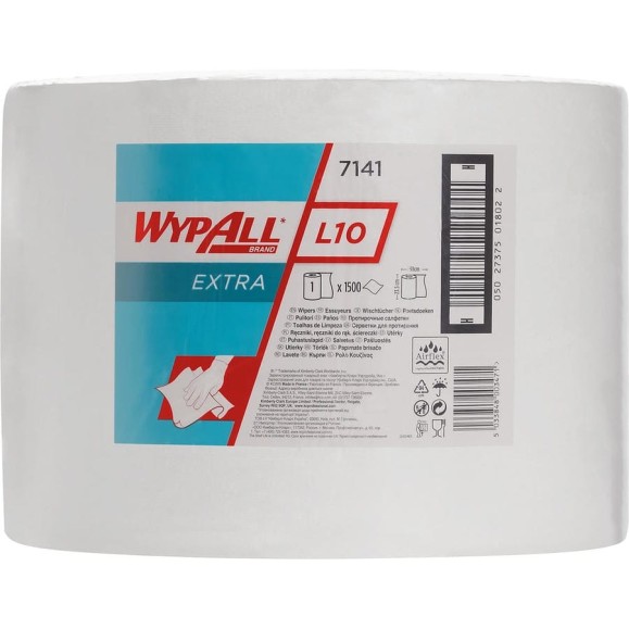 Протирочные салфетки Kimberly-Clark WypAll L10 EXTRA Большой рулон, белый 7141 Протирочные салфетки Kimberly-Clark WypAll L10 EXTRA Большой рулон, белый 7141