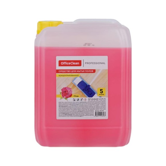 Средство для мытья полов и стен OfficeClean Professional Роза концентрат, канистра, 5 л 281359