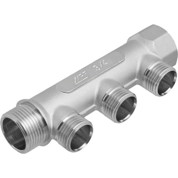 Коллектор MPF 3 выхода х3/4"х1/2", наружная резьба ИС.071057 Коллектор MPF 3 выхода х3/4"х1/2", наружная резьба ИС.071057