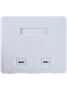 Настенная коробка LANMASTER на 2 кейстоуна, со шторками, белая, LAN-SA2/S-WH Настенная коробка LANMASTER на 2 кейстоуна, со шторками, белая, LAN-SA2/S-WH