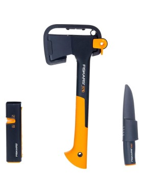 Набор Fiskars: универсальный топор Х7, нож К40, точилка для топоров и ножей 1059024
