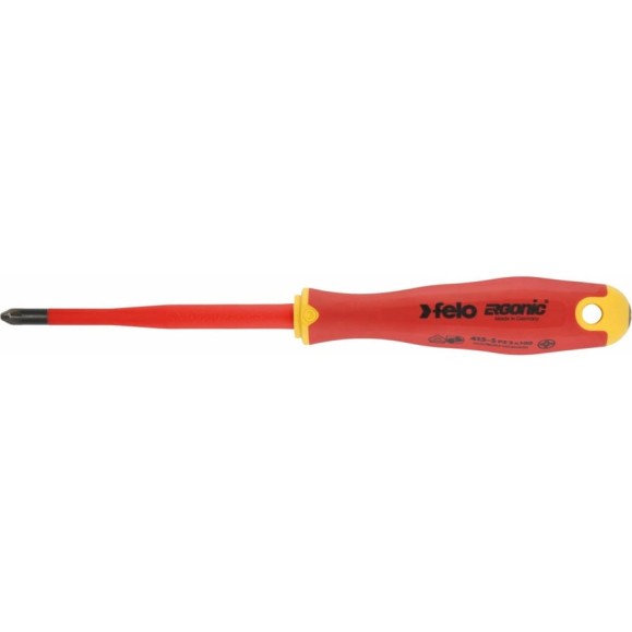 Диэлектрическая отвертка Felo PZ 2х100, E-Slim Ergonic 41529390