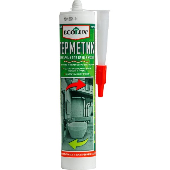 Санитарный герметик ECOLUX (прозрачный; 290 мл) 4607133683467