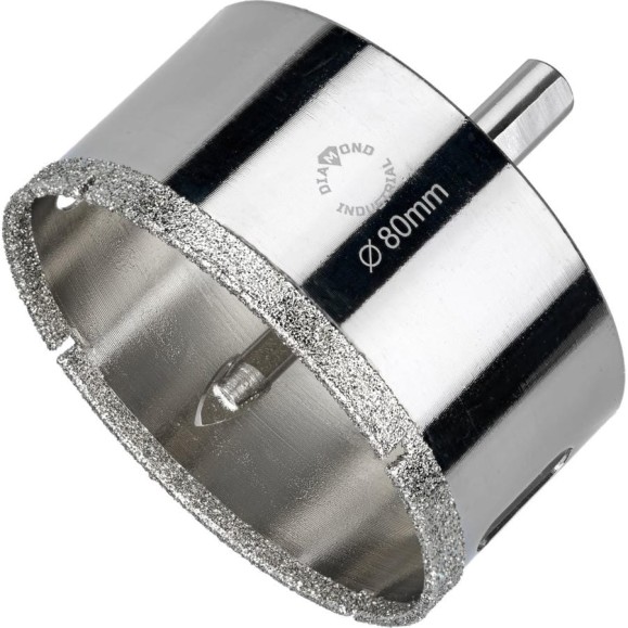 Коронка алмазная по керамограниту и керамике с центрирующим сверлом 80 мм Diamond Industrial DIDCSC080 Коронка алмазная по керамограниту и керамике с центрирующим сверлом 80 мм Diamond Industrial DIDCSC080