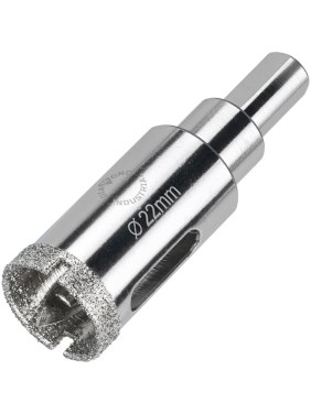 Коронка алмазная по керамограниту и керамике с центрирующим сверлом 22 мм Diamond Industrial DIDCSC022 Коронка алмазная по керамограниту и керамике с центрирующим сверлом 22 мм Diamond Industrial DIDCSC022