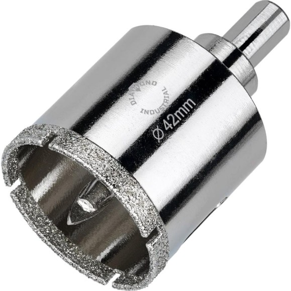 Коронка алмазная по керамограниту и керамике с центрирующим сверлом 42 мм Diamond Industrial DIDCSC042 Коронка алмазная по керамограниту и керамике с центрирующим сверлом 42 мм Diamond Industrial DIDCSC042
