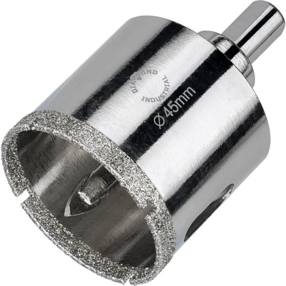 Коронка алмазная по керамограниту и керамике с центрирующим сверлом 45 мм Diamond Industrial DIDCSC045