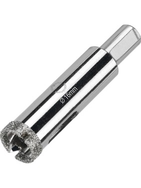 Коронка алмазная по керамограниту и керамике с центрирующим сверлом 16 мм Diamond Industrial DIDCSC016 Коронка алмазная по керамограниту и керамике с центрирующим сверлом 16 мм Diamond Industrial DIDCSC016