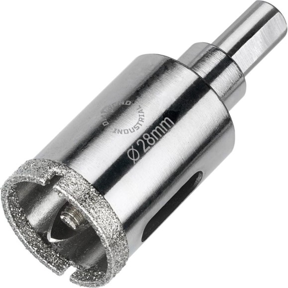 Коронка алмазная по керамограниту и керамике с центрирующим сверлом 28 мм Diamond Industrial DIDCSC028 Коронка алмазная по керамограниту и керамике с центрирующим сверлом 28 мм Diamond Industrial DIDCSC028