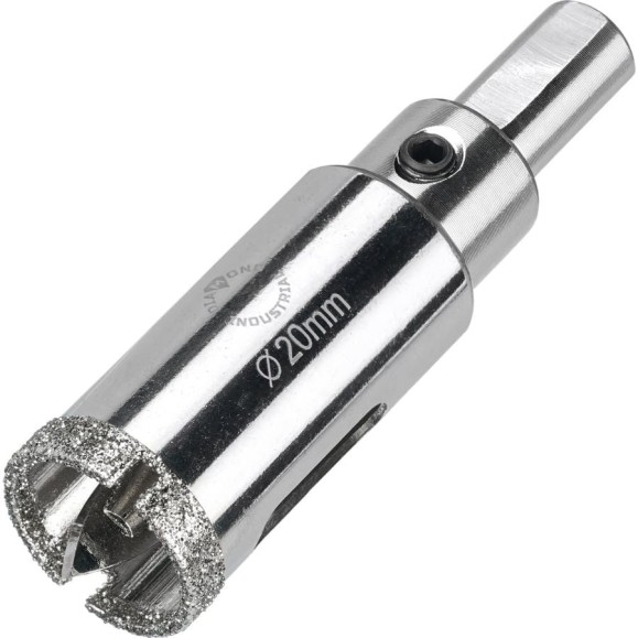 Коронка алмазная по керамограниту и керамике с центрирующим сверлом 20 мм Diamond Industrial DIDCSC020