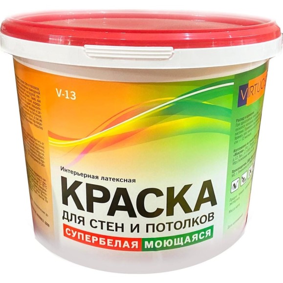 Интерьерная супербелая латексная моющаяся краска VIRTUOSO V-13 L 1,4 кг 11598310 Интерьерная супербелая латексная моющаяся краска VIRTUOSO V-13 L 1,4 кг 11598310