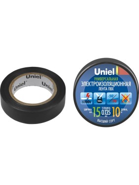 Изоляционная лента Uniel 10/15/01 BLK UIT-135P 4510 Изоляционная лента Uniel 10/15/01 BLK UIT-135P 4510