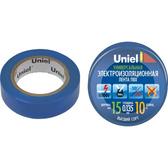 Изоляционная лента Uniel 10/15/01 BLU UIT-135P 4511 Изоляционная лента Uniel 10/15/01 BLU UIT-135P 4511