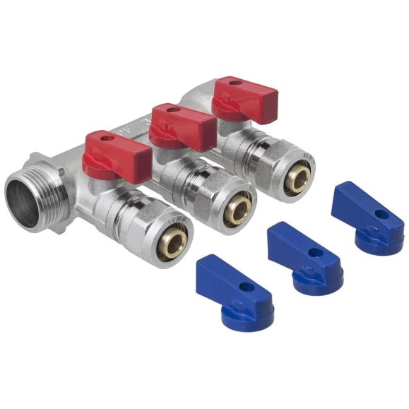 Коллектор MasterProf 3/4" в/н с отсекающими кранами на 3 выхода 1/2" н + евроконус 16 х 1/2" ИС.071092 Коллектор MasterProf 3/4" в/н с отсекающими кранами на 3 выхода 1/2" н + евроконус 16 х 1/2" ИС.071092
