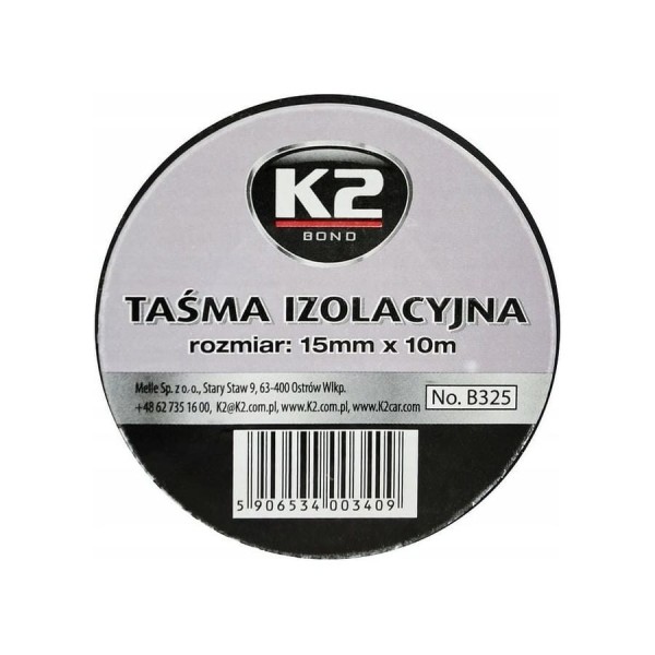 Изолента K2 черная 15мм х 10м B325