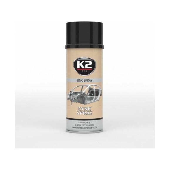 Цинковое антикоррозийное покрытие K2 PRO ZYNC SPRAY, аэрозоль 400мл L350 Цинковое антикоррозийное покрытие K2 PRO ZYNC SPRAY, аэрозоль 400мл L350
