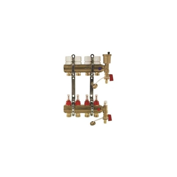 Коллекторная группа Imperial 1x3/4 EK- 2 выхода с расходомерами, 6 bar, воздухоспускники, сливной кран Италия 811.02 Коллекторная группа Imperial 1x3/4 EK- 2 выхода с расходомерами, 6 bar, воздухоспускники, сливной кран Италия 811.02