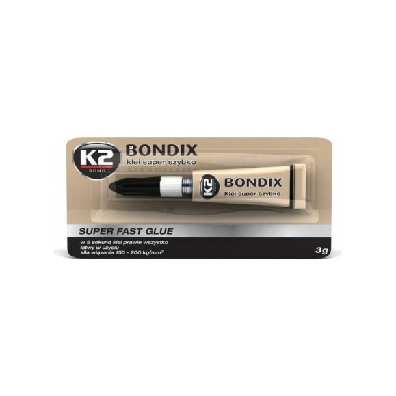 Супер клей K2 BONDIX Super Fast 3 гр B1000 Супер клей K2 BONDIX Super Fast 3 гр B1000