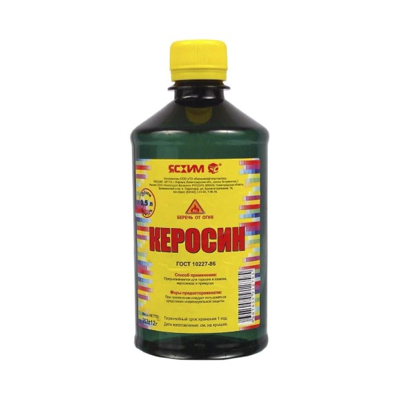 Керосин ЯСХИМ, 0,5 л, стекло 2520 4607059910128 Керосин ЯСХИМ, 0,5 л, стекло 2520 4607059910128