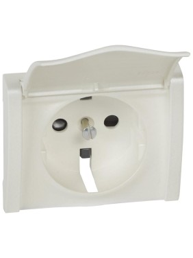 Лицевая панель Legrand Galea Life для розетки 2К+З с защитными шторками + крышка Pearl 771522