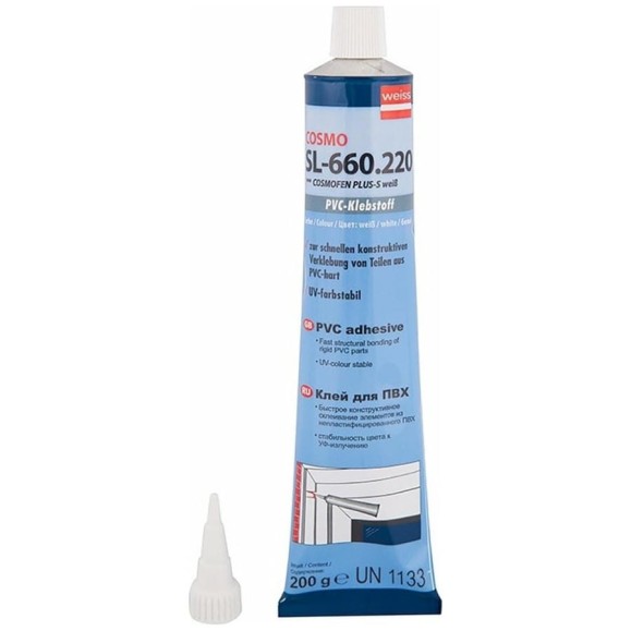 Диффузионный клей-герметик для жесткого ПВХ COSMO FEN 0.2кг SL-660.220 BL Диффузионный клей-герметик для жесткого ПВХ COSMO FEN 0.2кг SL-660.220 BL