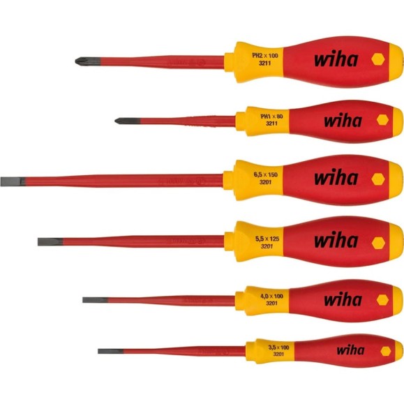Набор отверток Wiha SoftFinish electric slimFix SL/PH 3201K6 6 шт 35389 Набор отверток Wiha SoftFinish electric slimFix SL/PH 3201K6 6 шт 35389