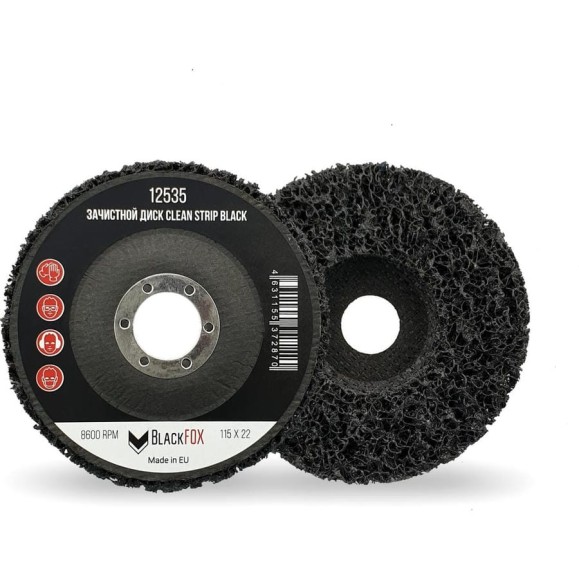 Диск зачистной Clean Strip Black 115х22 мм с фибровой оправкой BlackFox 12535 Диск зачистной Clean Strip Black 115х22 мм с фибровой оправкой BlackFox 12535