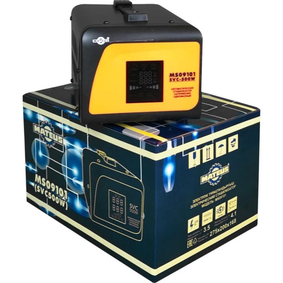 Стабилизатор напряжения MATEUS SVC-500VA MS09101 Стабилизатор напряжения MATEUS SVC-500VA MS09101