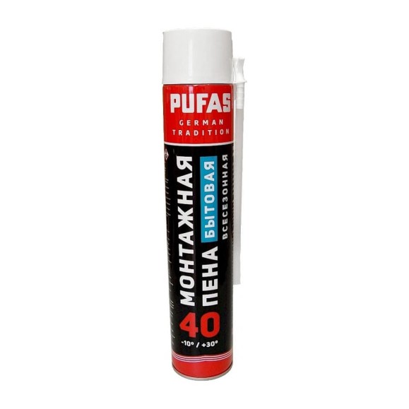 Бытовая пена PUFAS 40 (всесезонная; 587 г; 1000 мл) М 071602000 Бытовая пена PUFAS 40 (всесезонная; 587 г; 1000 мл) М 071602000