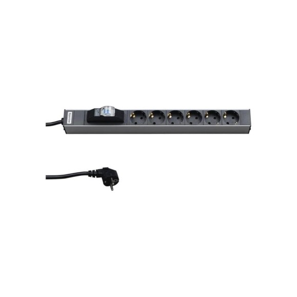 Блок розеток Hyperline SHT19-6SH-B-2.5EU для 19 Блок розеток Hyperline SHT19-6SH-B-2.5EU для 19