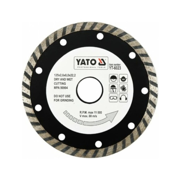Отрезной алм. диск YATO TURBO универ. 125мм YT-6023 36686023 092 1 Отрезной алм. диск YATO TURBO универ. 125мм YT-6023 36686023 092 1