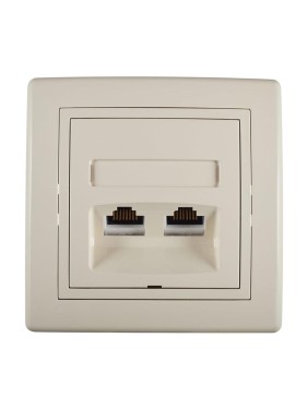 Коммуникационная двойная розетка Aling-conel PRESTIGE RJ45 Cat6 UTP, бежевая 615.99 113221