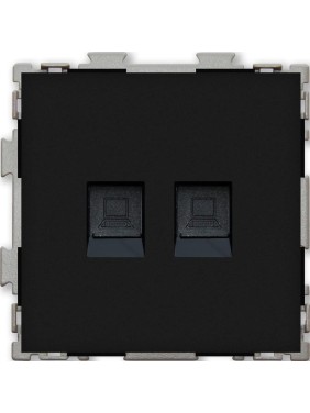 Компьютерная розетка CGSS RJ45 кат. 5e двойная, черная Практика PL-W201C2-BCM