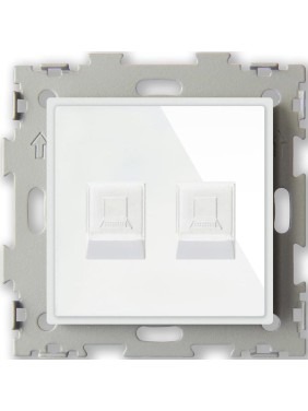 Компьютерная розетка CGSS RJ45 кат. 5e двойная, белая Эстетика GL-W201C2-WCG Компьютерная розетка CGSS RJ45 кат. 5e двойная, белая Эстетика GL-W201C2-WCG