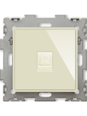 Компьютерная розетка CGSS RJ45 кат. 5e одинарная, бежевая Эстетика GL-W201C-BGG